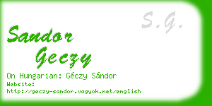 sandor geczy business card